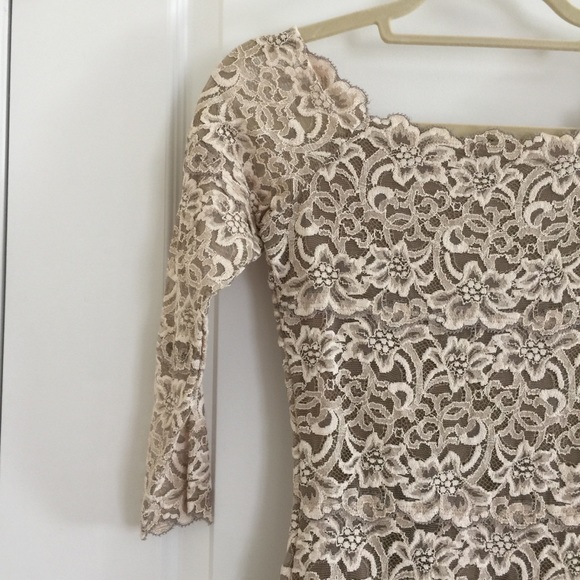 White House Black Market Cream Lace Mini Dress - Picture 4 of 6